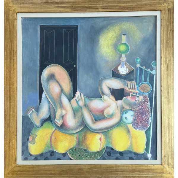 ΒΑΣΙΛΗΣ ΣΠΕΡΑΝΤΖΑΣ - (1938-) - ΓΥΝΑΙΚΑ ΞΑΠΛΩΜΕΝΗ ΣΤΟ ΔΩΜΑΤΙΟ