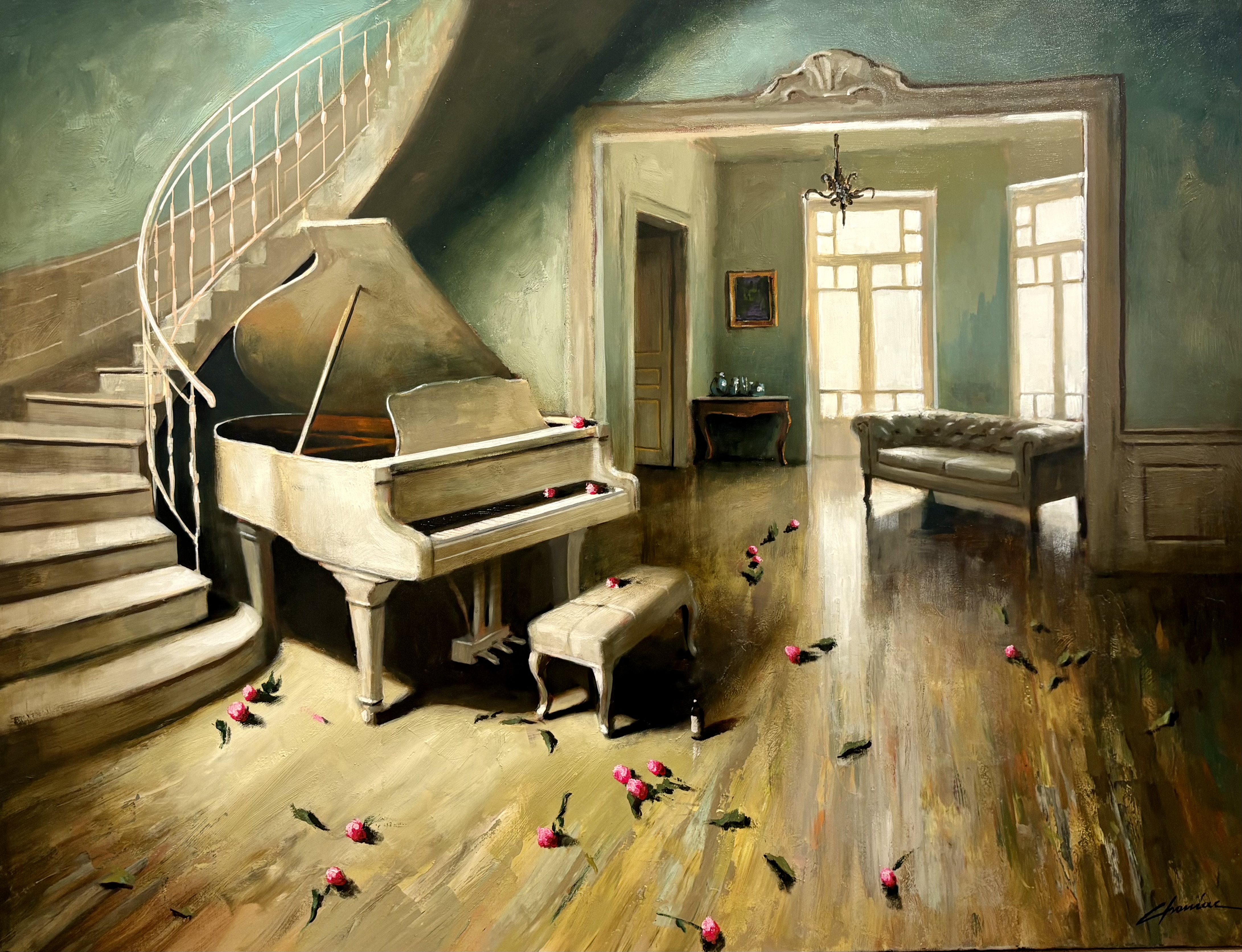 ΤΑΣΟΣ ΧΩΝΙΑΣ (1974) - ΕΣΩΤΕΡΙΚΟ ΔΩΜΑΤΙΟΥ ΜΕ ΠΙΑΝΟ