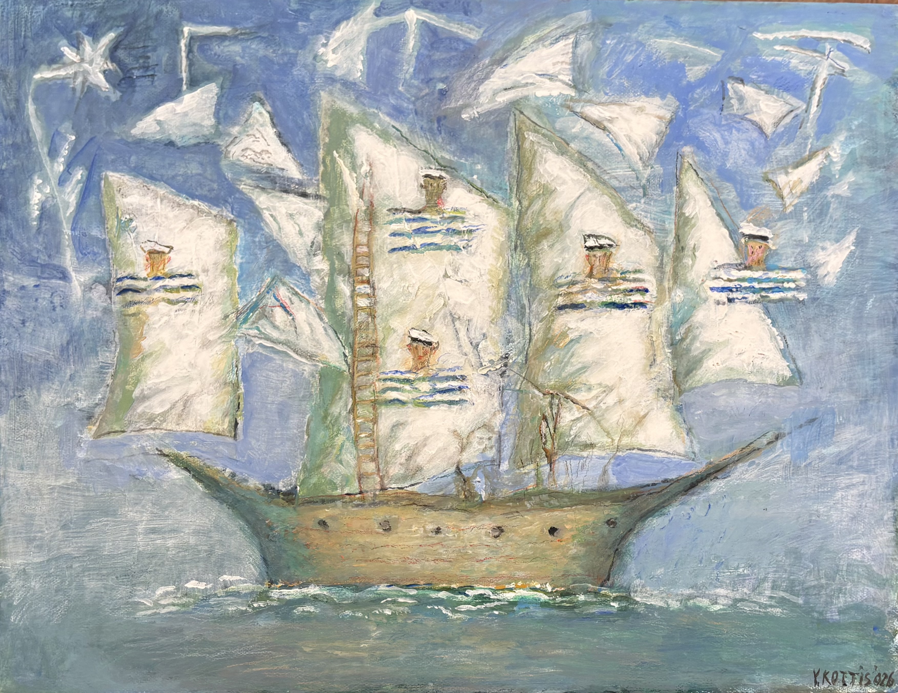 ΓΙΑΝΝΗΣ ΚΟΤΤΗΣ (1949 - ) - ΚΑΡΑΒΙ ΜΕ ΝΑΥΤΕΣ