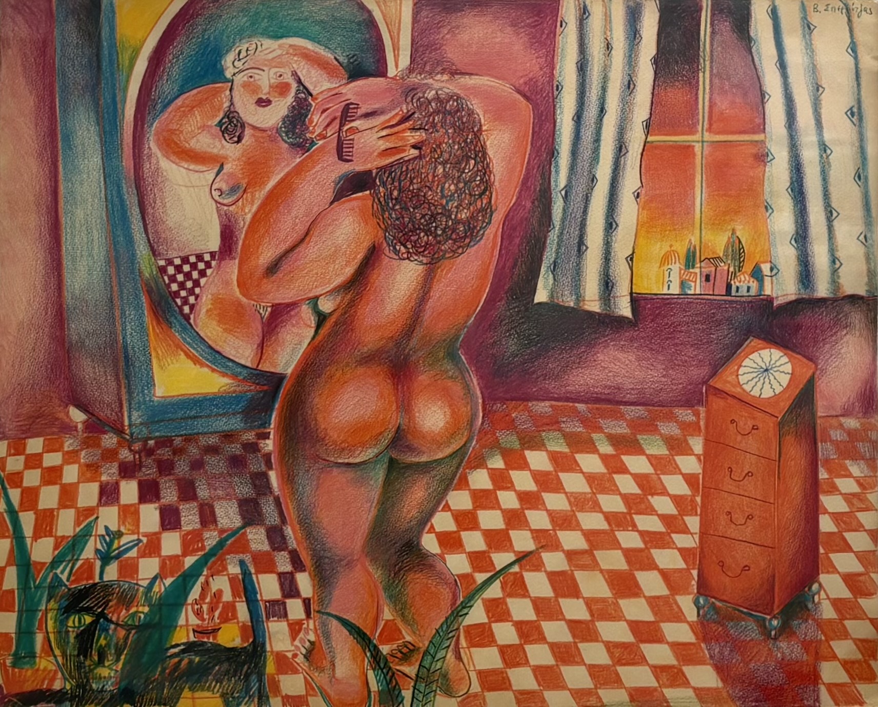 ΒΑΣΙΛΗΣ ΣΠΕΡΑΝΤΖΑΣ - (1938 - ) - ΚΟΠΕΛΑ  ΣΤΟ ΔΩΜΑΤΙΟ
