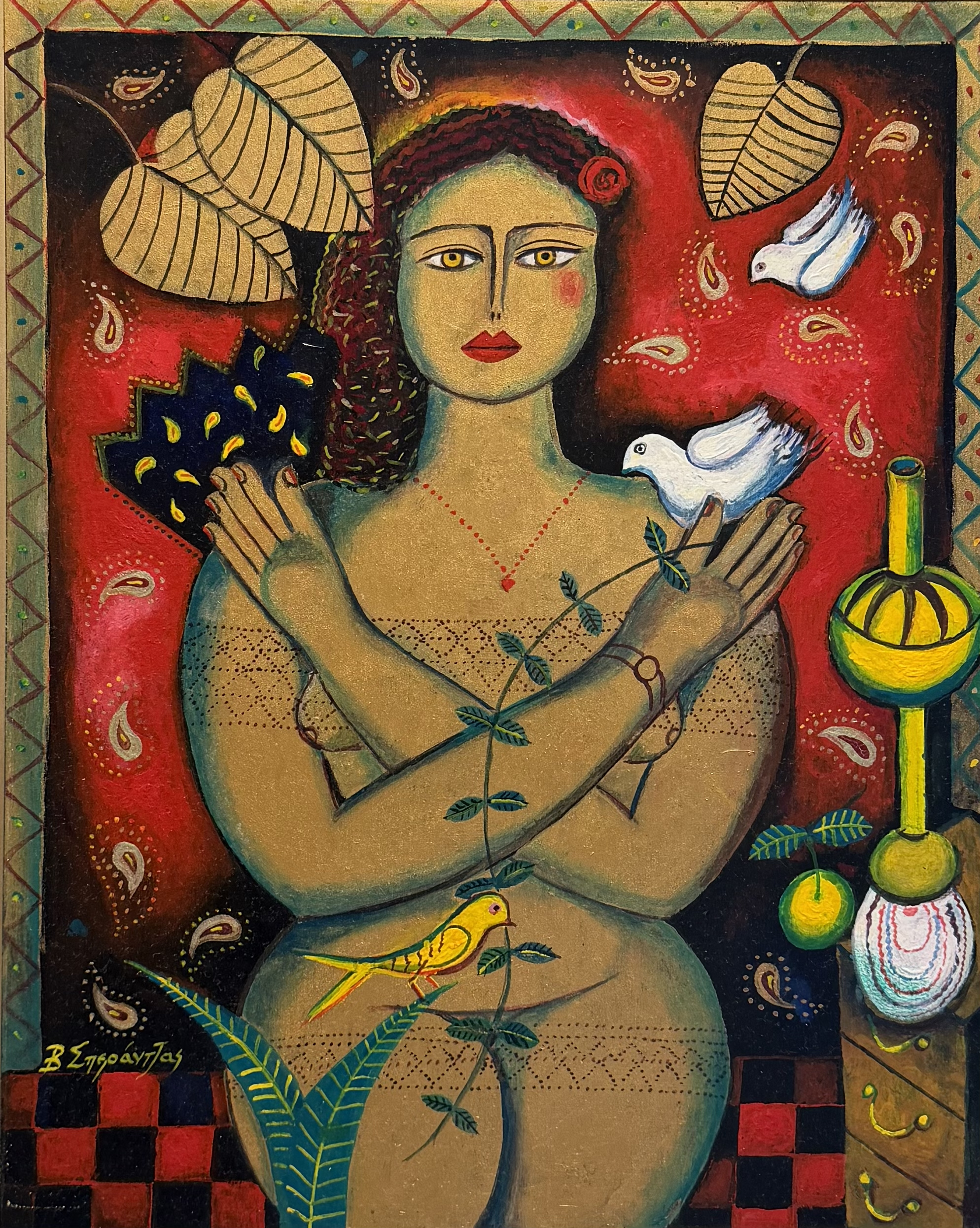 ΒΑΣΙΛΗΣ ΣΠΕΡΑΝΤΖΑΣ - (1938 - ) - ΚΟΠΕΛΑ ΜΕ ΠΕΡΙΣΤΕΡΙΑ